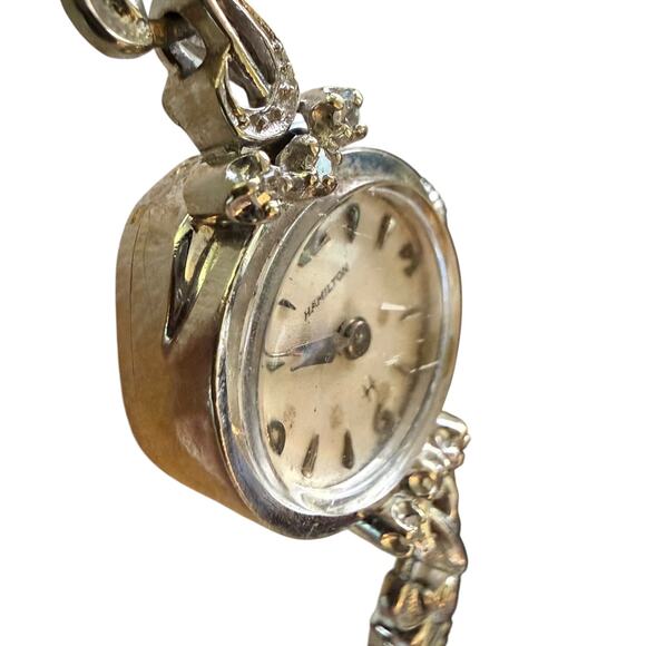 Hamilton Vintage 14K White Gold Diamond Ladies Watch - Working main image 4